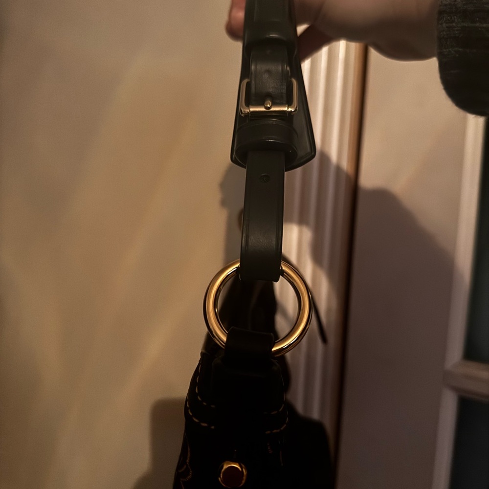 Dooney & Bourke Black and Gold Monogram Shoulder Bag - Picture 3 of 6